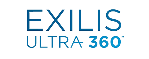 Exilis Ultra 360品牌標誌，專注於非侵入性美容和身體塑形技術。